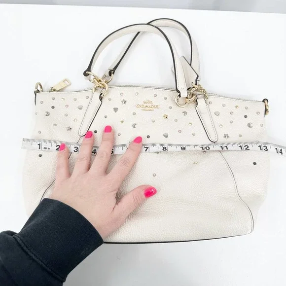 Coach Cream Satchel with Gold Accents - Picture 11 of 12